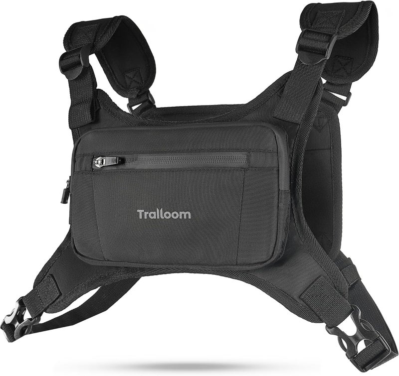 Trailoom Running Chest Pack, Reflective Vest, Water Repellent, Phone Holder, Workout Bag for Runners, Cycling, Biking, EDC Pouch, Jogging Carrier, Hidden Pocket, Men & Women, Lightweight - Image 1